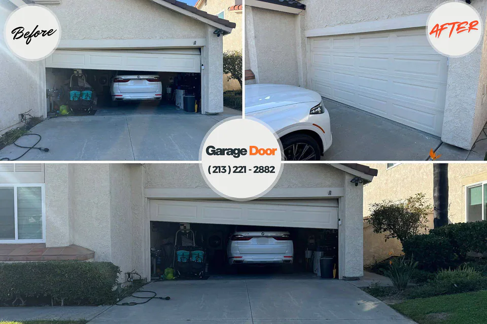 Before and after: garage door repair Tukwila, WA